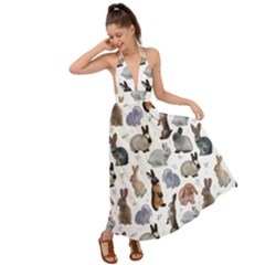 Funny Bunny Backless Maxi Beach Dress by SychEva