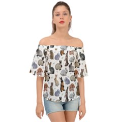 Funny Bunny Off Shoulder Short Sleeve Top by SychEva