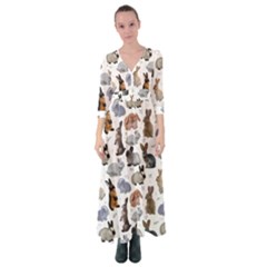 Funny Bunny Button Up Maxi Dress by SychEva