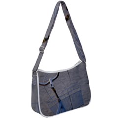 Classic Blue Zip Up Shoulder Bag by DimitriosArt