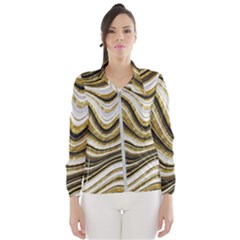 Gold Glitter Marble Background 2 Women s Windbreaker