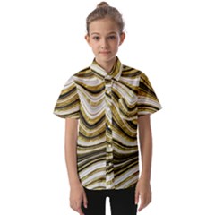 Gold Glitter Marble Background 2 Kids  Short Sleeve Shirt by befabulous