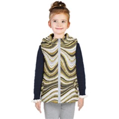 Gold Glitter Marble Background 2 Kids  Hooded Puffer Vest by befabulous