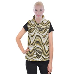 Gold Glitter Marble Background 2 Women s Button Up Vest