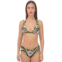 Gold Glitter Marble Background 2 Double Strap Halter Bikini Set by befabulous