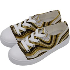 Gold Glitter Marble Background 2 Kids  Low Top Canvas Sneakers