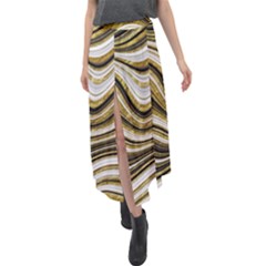 Gold Glitter Marble Background 2 Velour Split Maxi Skirt by befabulous