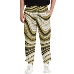 Gold Glitter Marble Background 2 Men s Elastic Waist Pants