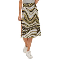 Gold Glitter Marble Background 2 Midi Panel Skirt