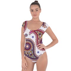 Paisley Pattern Short Sleeve Leotard 