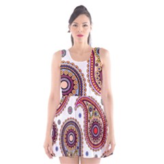 Paisley Pattern Scoop Neck Skater Dress by befabulous