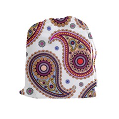 Paisley Pattern Drawstring Pouch (xl) by befabulous