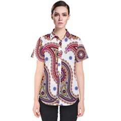 Paisley Pattern Women s Short Sleeve Shirt