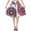 Paisley Pattern Flared Midi Skirt View1