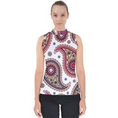 Paisley Pattern Mock Neck Shell Top by befabulous