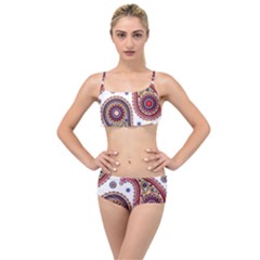 Paisley Pattern Layered Top Bikini Set by befabulous