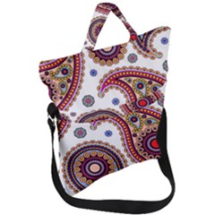 Paisley Pattern Fold Over Handle Tote Bag by befabulous