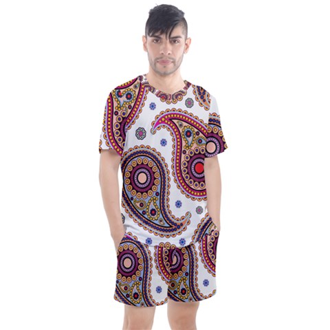 Paisley Pattern Men s Mesh Tee And Shorts Set by befabulous