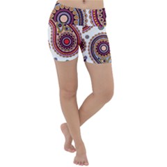 Paisley Pattern Lightweight Velour Yoga Shorts by befabulous