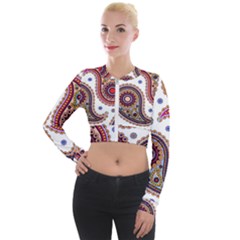 Paisley Pattern Long Sleeve Cropped Velvet Jacket