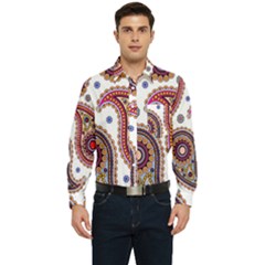 Paisley Pattern Men s Long Sleeve Pocket Shirt  by befabulous