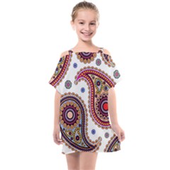 Paisley Pattern Kids  One Piece Chiffon Dress by befabulous