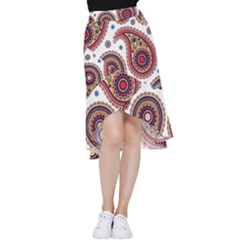 Paisley Pattern Frill Hi Low Chiffon Skirt by befabulous