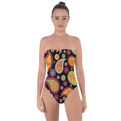 Paisley Pattern Design Tie Back One Piece Swimsuit by befabulous