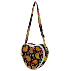 Paisley Pattern Design Heart Shoulder Bag by befabulous