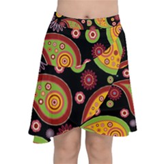 Paisley Pattern Design Chiffon Wrap Front Skirt