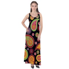 Paisley Pattern Design Sleeveless Velour Maxi Dress by befabulous