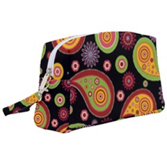 Paisley Pattern Design Wristlet Pouch Bag (large) by befabulous