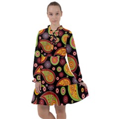 Paisley Pattern Design All Frills Chiffon Dress