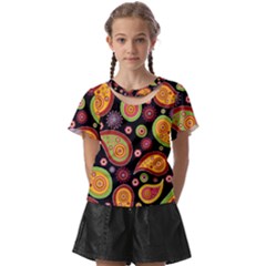 Paisley Pattern Design Kids  Front Cut Tee