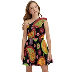 Paisley Pattern Design Kids  One Shoulder Party Dress