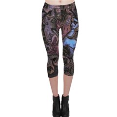 Boho Cthulu Capri Leggings  by MRNStudios