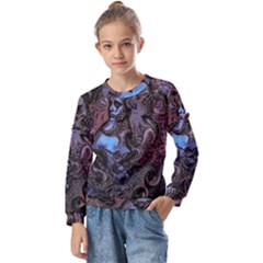 Boho Cthulu Kids  Long Sleeve Tee With Frill 