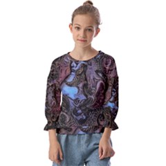 Boho Cthulu Kids  Cuff Sleeve Top