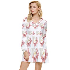 Floral Tiered Long Sleeve Mini Dress by Sparkle