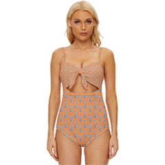 Floral Knot Front One-piece Swimsuit by Sparkle