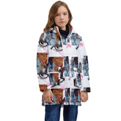 Fashion Faces Kid s Hooded Longline Puffer Jacket by Sparkle