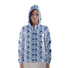 Flowers Pattern Women s Hooded Windbreaker by Sparkle