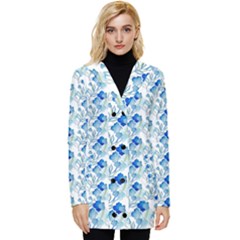 Flowers Pattern Button Up Hooded Coat  by Sparkle