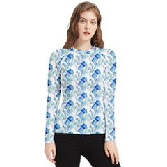 Flowers Pattern Women s Long Sleeve Rash Guard by Sparkle