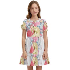 Flamingos Kids  Puff Sleeved Dress