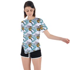 Nature Birds Asymmetrical Short Sleeve Sports Tee by Sparkle