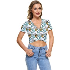 Nature Birds Short Sleeve Foldover Tee