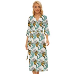 Nature Birds Midsummer Wrap Dress