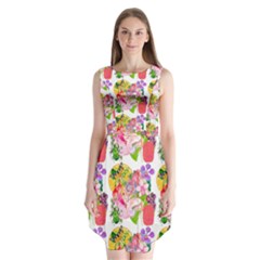 Flowers Pattern Sleeveless Chiffon Dress   by Sparkle