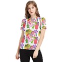 Flowers Pattern Women s Short Sleeve Rash Guard View1